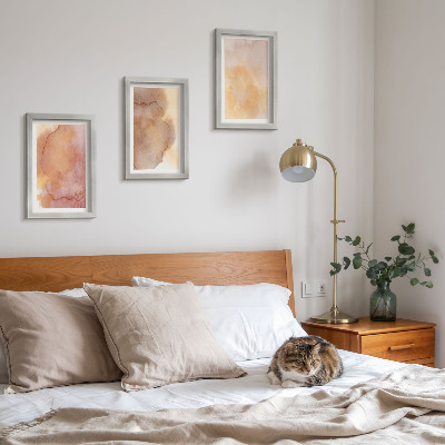 Photo frame wall Warm watercolors on canvas, colorful textures