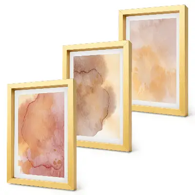 Photo frame wall warm watercolors on canvas with colorful textures
