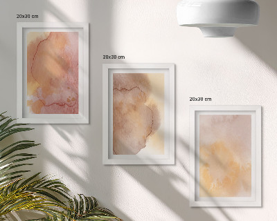 Photo frame wall Warm watercolors on canvas, colorful textures