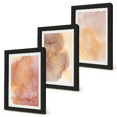 Photo frame wall Warm watercolors on canvas, colorful textures