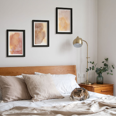 Photo frame wall Warm watercolors on canvas, colorful textures
