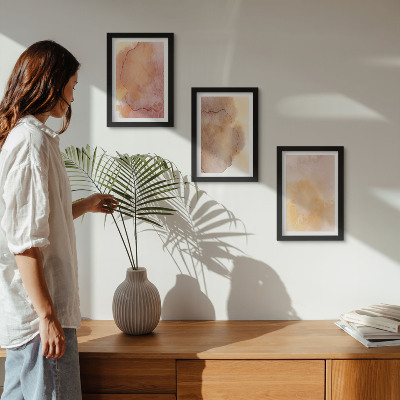 Photo frame wall Warm watercolors on canvas, colorful textures