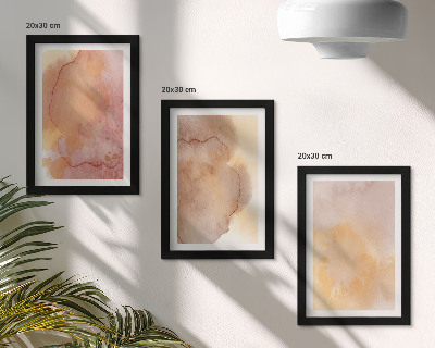 Photo frame wall Warm watercolors on canvas, colorful textures