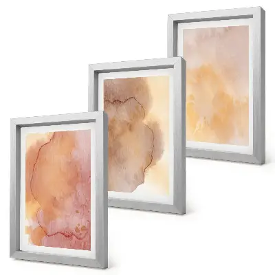 Photo frame wall warm watercolors on canvas with colorful textures