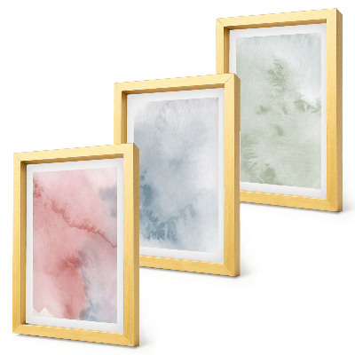 3-piece wall art set Pastel structures colorful watercolors on canvas