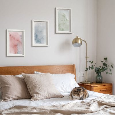3-piece wall art set Pastel structures colorful watercolors on canvas