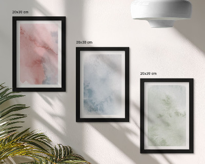 3-piece wall art set Pastel structures colorful watercolors on canvas