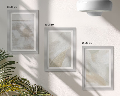 3-piece wall art set Brush strokes abstract paint on canvas