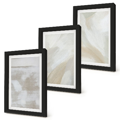 3-piece wall art set Brush strokes abstract paint on canvas