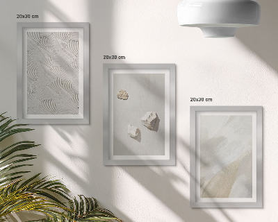 Photo frame wall Sand, stones and modern paint textures