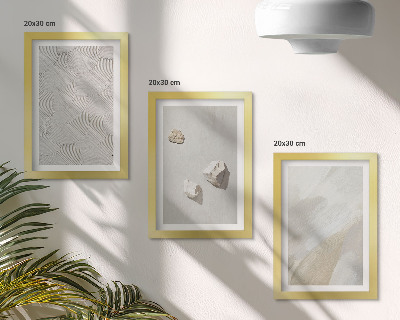 Photo frame wall Sand, stones and modern paint textures