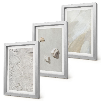 Photo frame wall Sand, stones and modern paint textures