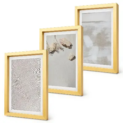 Sand, stones and worn texture boho triptych framed