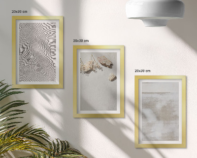 Framed triptych Sand, stones and worn texture boho style