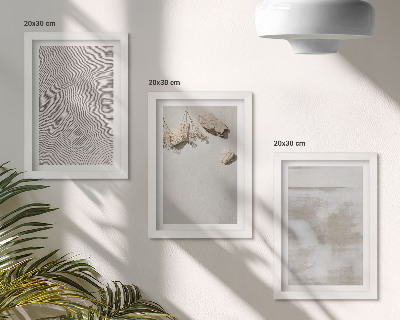 Framed triptych Sand, stones and worn texture boho style