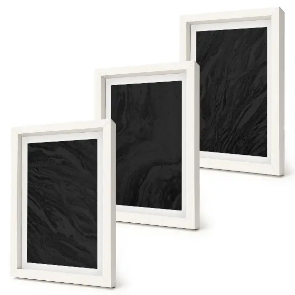 3-piece wall art set with dark elegant marble textures in a glamorous style