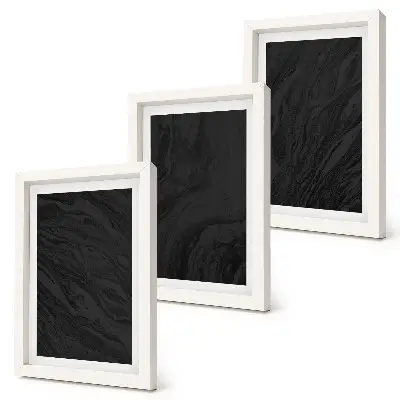 3-piece wall art set with dark elegant marble textures in a glamorous style