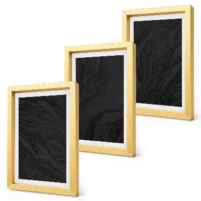 3-piece wall art set with dark elegant marble textures in a glamorous style