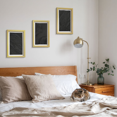 3-piece wall art set Dark marble elegant textures in a glamorous style
