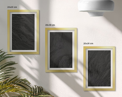 3-piece wall art set Dark marble elegant textures in a glamorous style