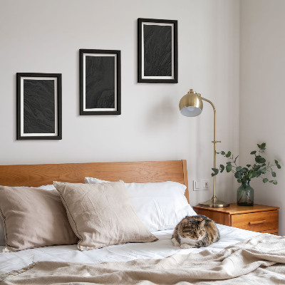 3-piece wall art set Dark marble elegant textures in a glamorous style