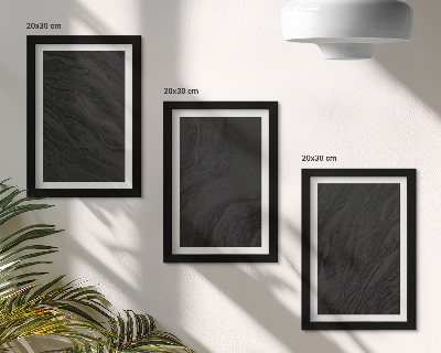 3-piece wall art set Dark marble elegant textures in a glamorous style