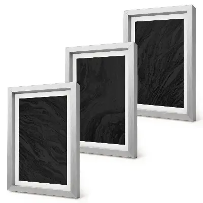 3-piece wall art set with dark elegant marble textures in a glamorous style