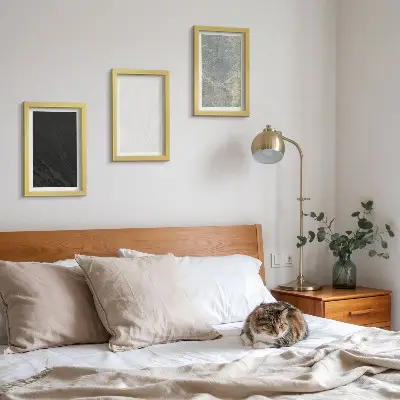 Photo frame wall in various elegant stone texture colors