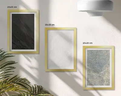 Photo frame wall in various elegant stone texture colors