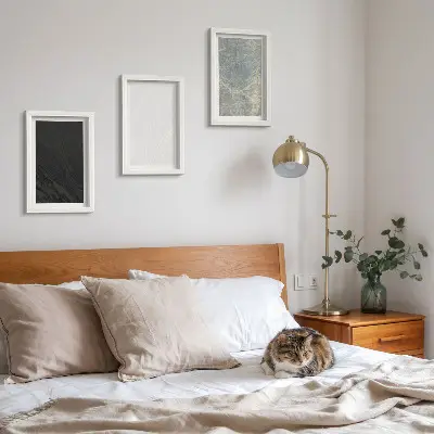 Photo frame wall in various elegant stone texture colors