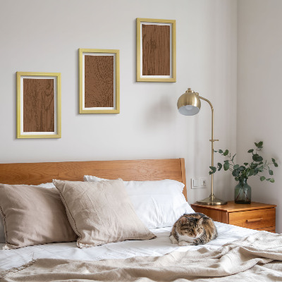 Framed triptych Wood pattern tree bark texture minimalism