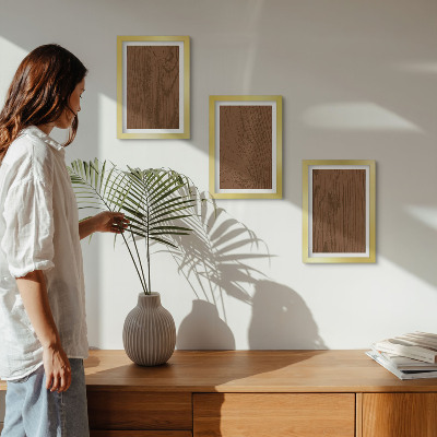 Framed triptych Wood pattern tree bark texture minimalism