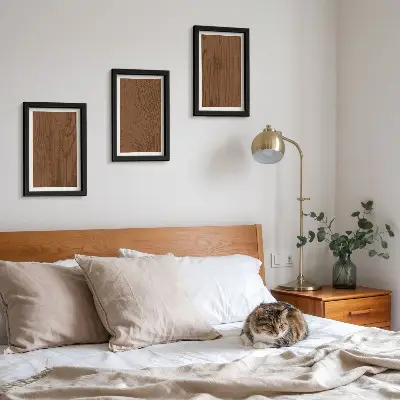 Wood pattern tree bark texture minimalism framed triptych