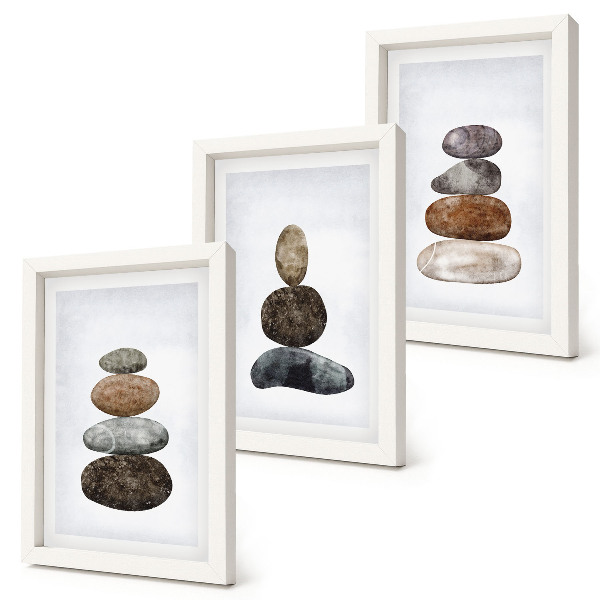 Photo frame wall Stacks of stones minimalist boho painting