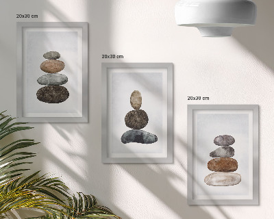Photo frame wall Stacks of stones minimalist boho painting