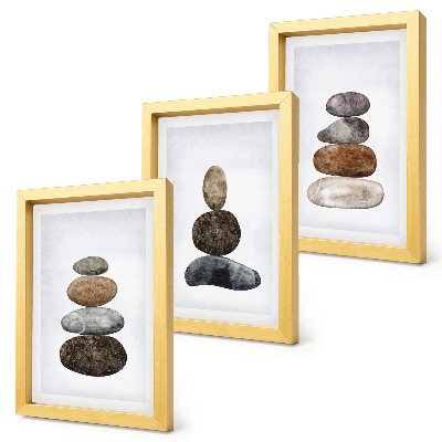 Photo frame wall Stacks of stones minimalist boho painting