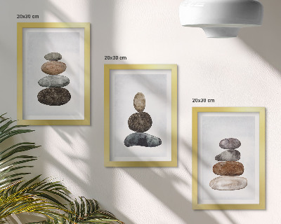 Photo frame wall Stacks of stones minimalist boho painting