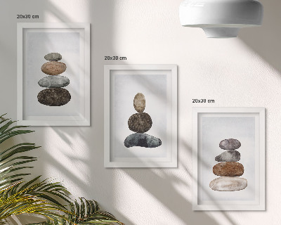 Photo frame wall Stacks of stones minimalist boho painting