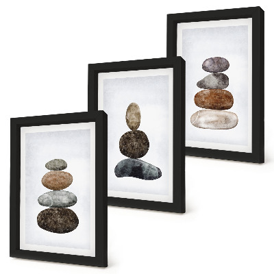Photo frame wall Stacks of stones minimalist boho painting