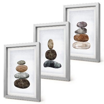 Photo frame wall Stacks of stones minimalist boho painting