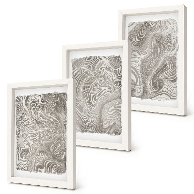 Framed triptych Modern shapes abstract painting