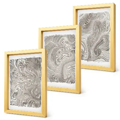 Modern abstract shapes painting framed triptych