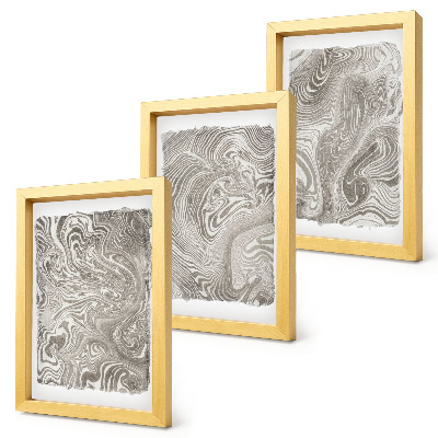 Framed triptych Modern shapes abstract painting