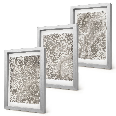 Framed triptych Modern shapes abstract painting