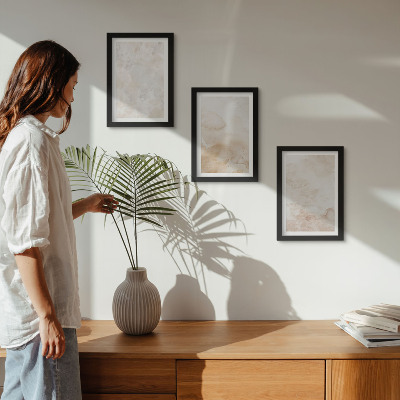 3-piece wall art set Fashionable textures in pastel light colors