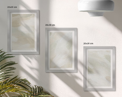 Framed triptych Bright abstract paints on canvas, delicate boho style