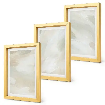 Bright abstract canvas wall art triptych delicate boho style framed