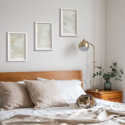 Framed triptych Bright abstract paints on canvas, delicate boho style