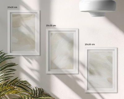 Framed triptych Bright abstract paints on canvas, delicate boho style