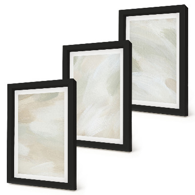 Framed triptych Bright abstract paints on canvas, delicate boho style
